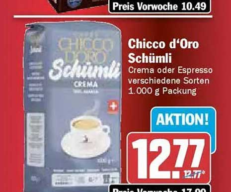 Chicco d'Oro Schümli Crema oder Espresso 1.000 g Packung