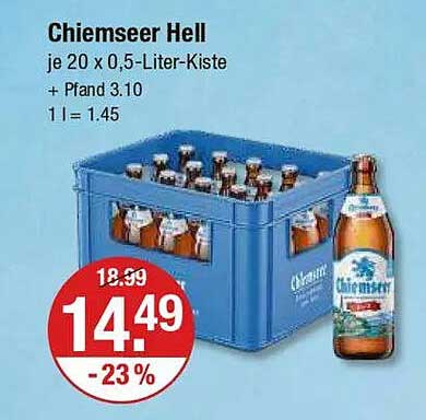 Chiemseer Hell je 20 x 0,5-Liter-Kiste