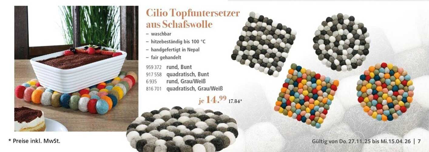 Cilio Topfuntersetzer aus Schafswolle