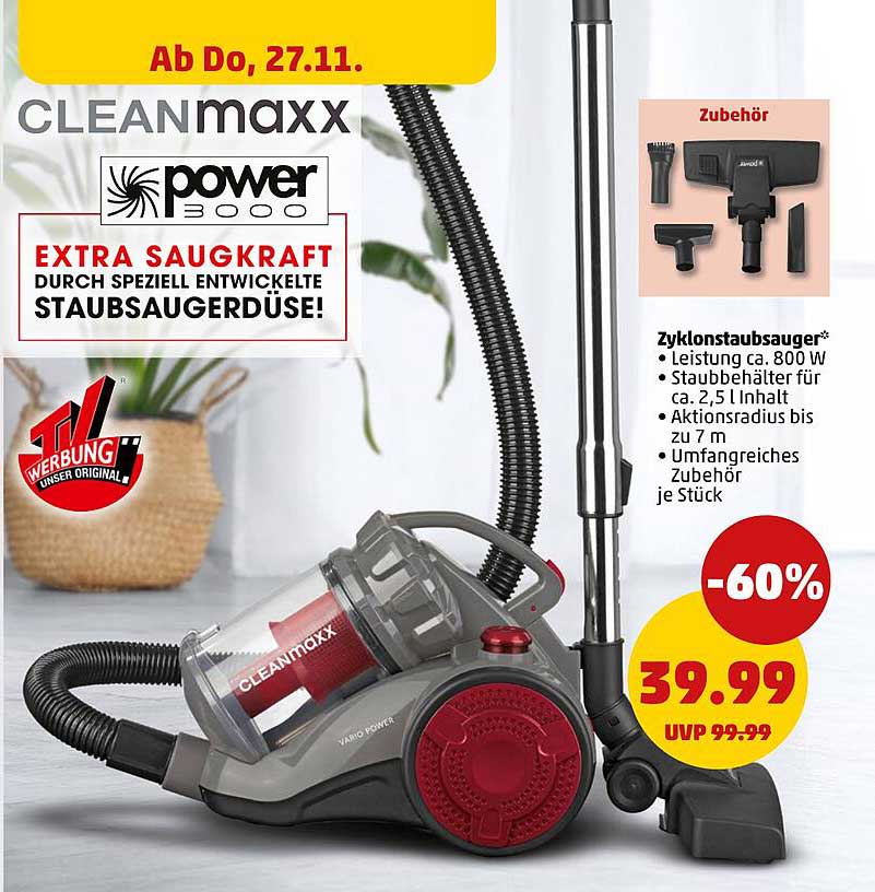 CLEANmaxx Zyklonstaubsauger mit extra Saugkraft