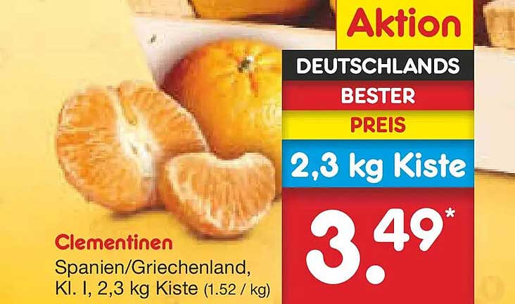 Clementinen 2,3 kg Kiste – Fruchtige Frische aus Spanien und Griechenland