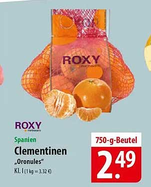 Clementinen 'Oronules' aus Spanien im 750-g-Beutel