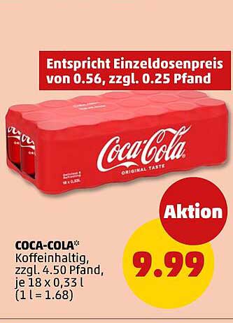 Coca-Cola 18 x 0,33 l - Rabattaktion im Penny-Prospekt!
