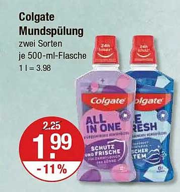 Colgate Mundspülung – zwei Sorten je 500-ml-Flasche