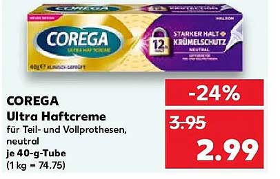 COREGA Ultra Haftcreme für Teil- und Vollprothesen, neutral