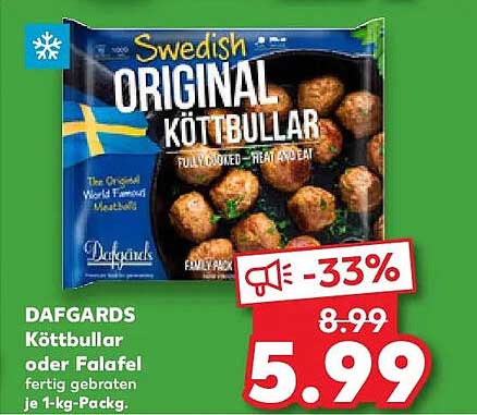 DAFGARDS Köttbullar oder Falafel 1-kg-Packung