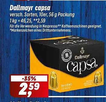 Dallmayr Capsa Kaffeekapseln, verschiedene Sorten, 10er Packung