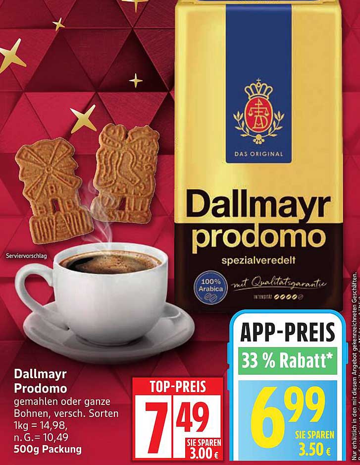Dallmayr Prodomo 500g - gemahlen oder ganze Bohnen