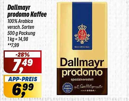 Dallmayr prodomo Kaffee 500 g - 100 % Arabica