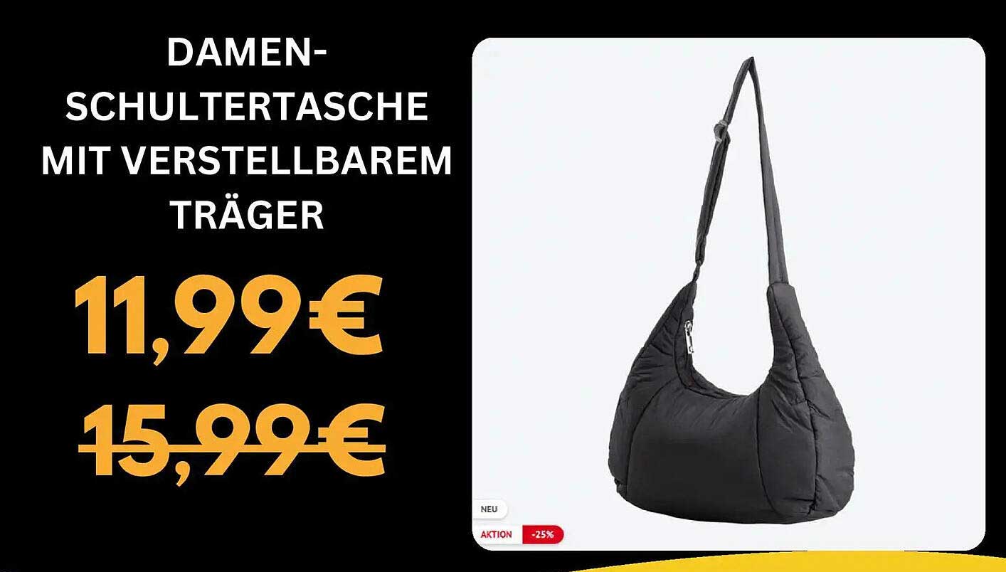 DAMEN-SCHULTERTASCHE MIT VERSTELLBAREM TRÄGER