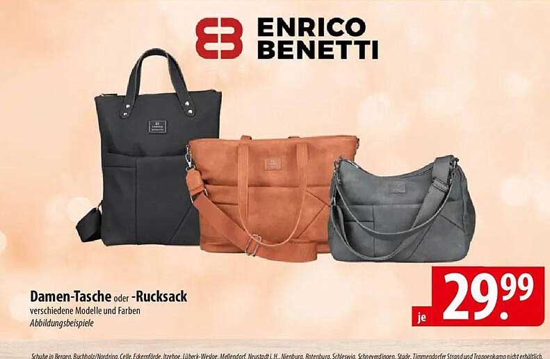 Damen-Tasche oder Rucksack von Enrico Benetti