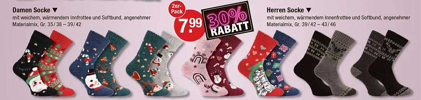 Damen- und Herren Socken im 2er-Pack - 30% Rabatt!