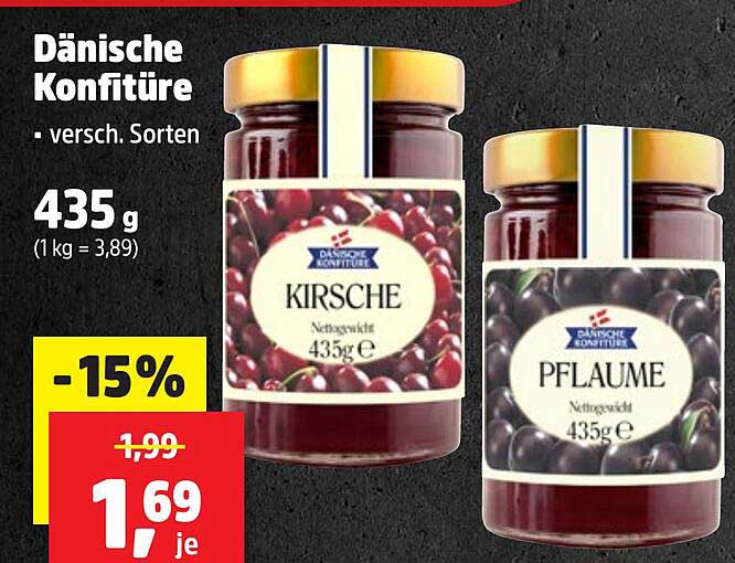 Dänische Konfitüre - verschiedene Sorten