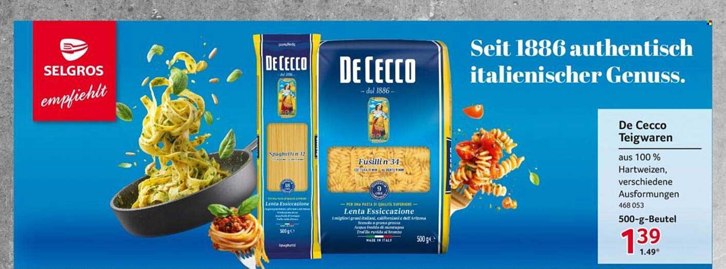 De Cecco Teigwaren 500g-Beutel