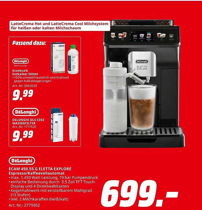 DELONGHI ECAM 450.55.G ELETTEXPLORE Espressokocher/Kaffeevollautomat