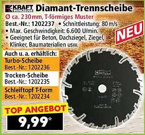 Diamant-Trennscheibe Ø 230 mm, T-förmiges Muster