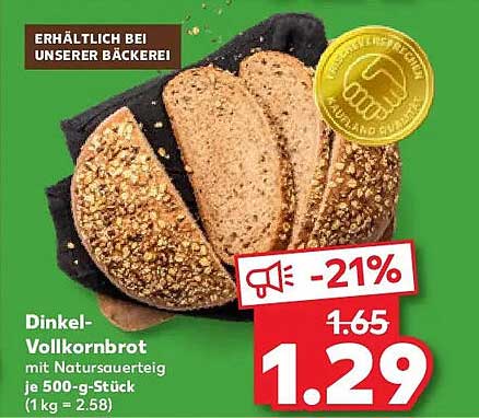 Dinkel-Vollkornbrot mit Natur-Sauerteig je 500-g-Stück