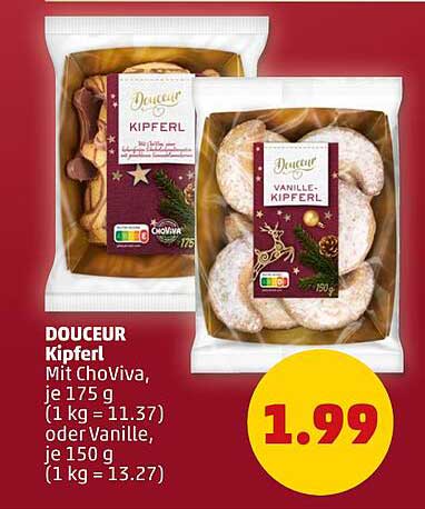 DOUCEUR Kipferl mit ChoViva oder Vanille, je 150 g