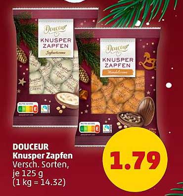 DOUCEUR Knusper Zapfen – verschiedenen Sorten, je 125 g