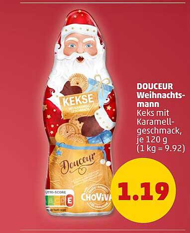 DOUCEUR Weihnachtsmann Keks mit Karamellgeschmack, je 120 g