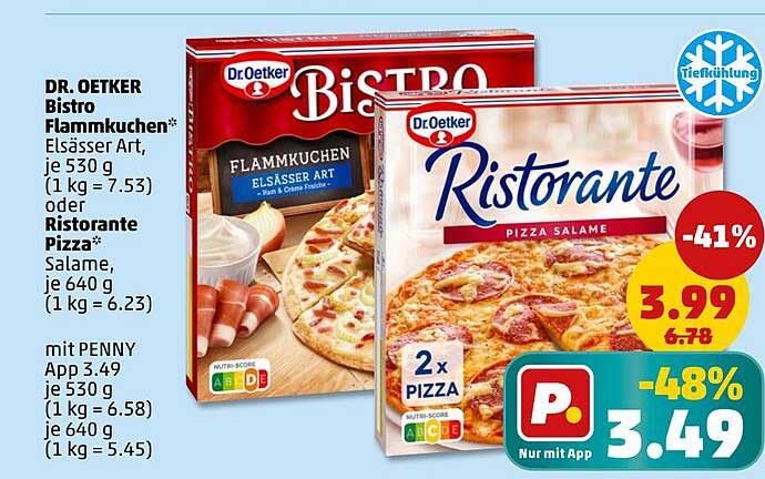 Dr. Oetker Bistro Flammkuchen & Ristorante Pizza Salame
