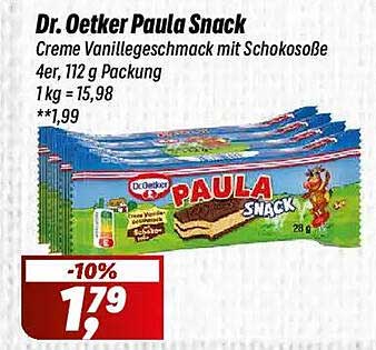 Dr. Oetker Paula Snack - Creme Vanillegeschmack mit Schokoladensoße