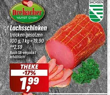 Drehbacher Lachsschinken trocken gesalzen - 100g für nur 1,99 €