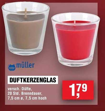 DUFTKERZENGLAS – Verschiedene Düfte, 20 Std. Brenndauer, 7,5 cm Ø, 7,5 cm hoch