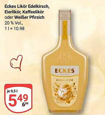 Eckes Likör - Edelkirsche, Eierlikör, Kaffeelikör oder Weißer Pfirsich
