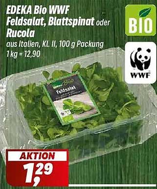 EDEKA Bio WWF Feldsalat, Blattsalat oder Rucola, 100 g