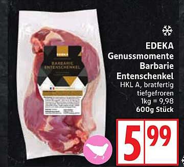 EDEKA Genussmomente Barbarie Entenschänkel HKL A, bratfertig tiefgefroren