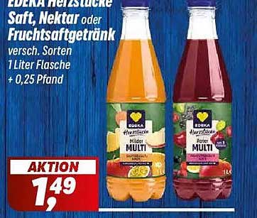 EDEKA Herzstücke Saft, Nektar oder Fruchtsaftgetränk - versch. Sorten 1 Liter Flasche