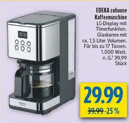 EDEKA zuhause Kaffeemaschine mit Timerfunktion