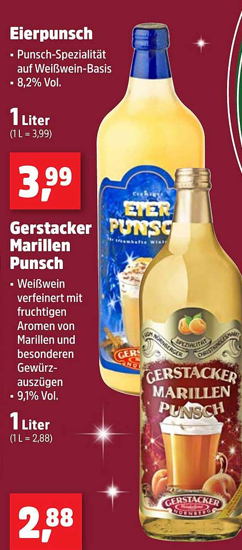 Eierpunsch und Gerstacker Marillen Punsch