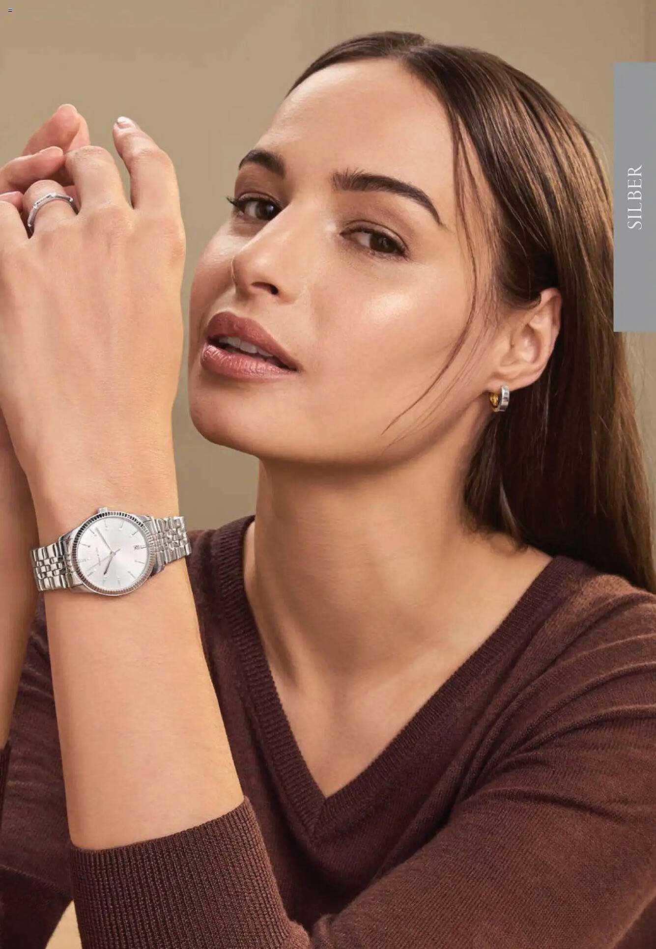 Elegante metallene Armbanduhr von Tchibo