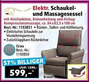 Elektrischer Schaukel- und Massagesessel mit Heizfunktion