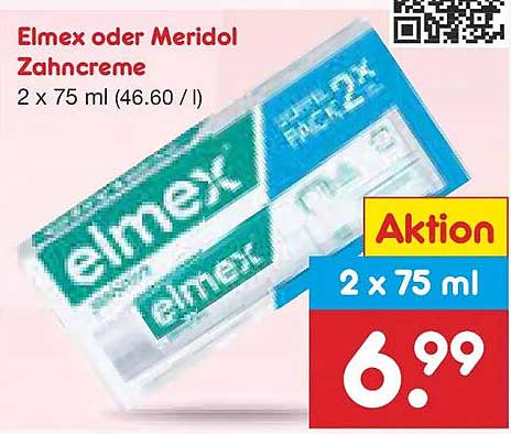 Elmex oder Meridol Zahnpasta 2 x 75 ml