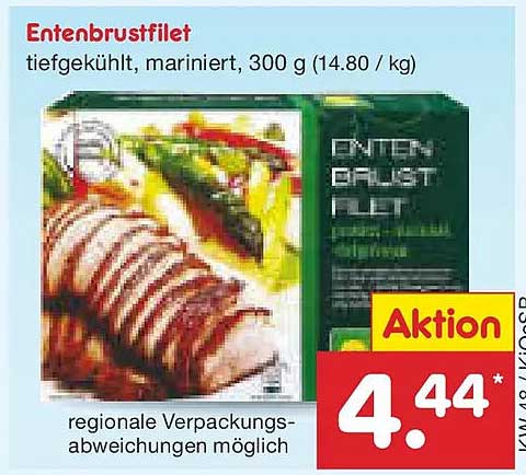 Entenbrustfilet tiefgekühlt, mariniert, 300 g