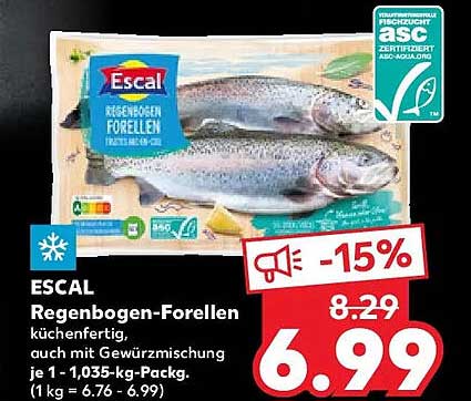 ESCAL Regenbogen-Forellen - küchenfertig mit Gewürzmischung