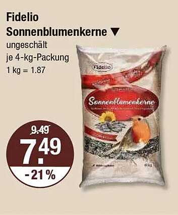 Fidelio Sonnenblumenkerne ungeschält je 4-kg-Packung