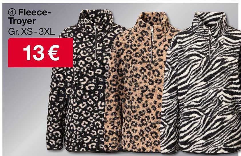 Fleece-Troyer in verschiedenen Mustern – Größe XS bis 3XL