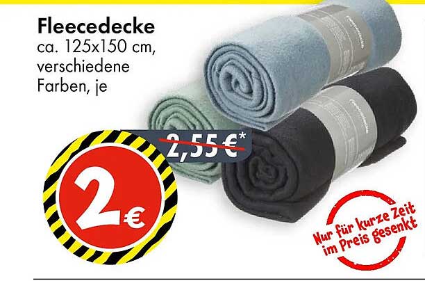 Fleeceedecke ca. 125x150 cm, verschiedene Farben, je