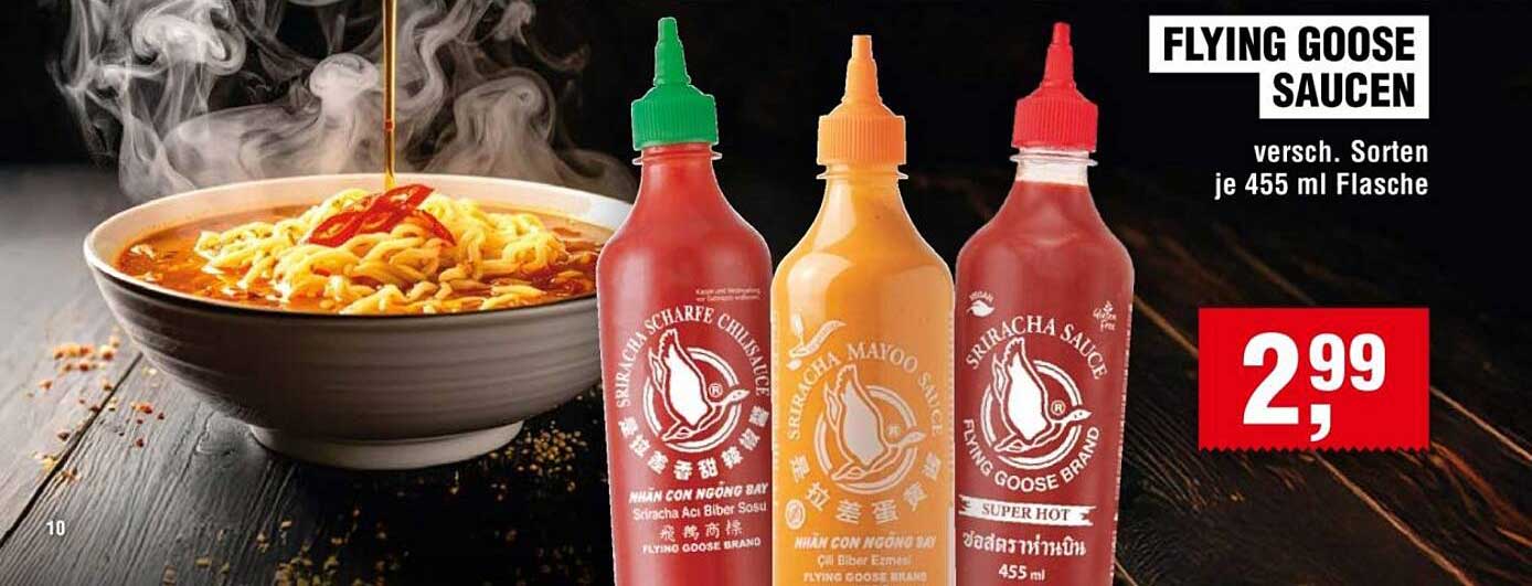 FLYING GOOSE SAUCEN - versch. Sorten je 455 ml Flasche