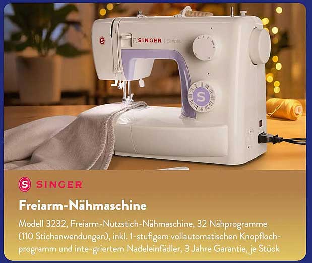 Freiarms-Nähmaschine Modell 3232 von SINGER