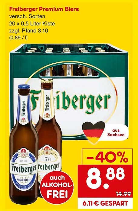 Freiburger Premium Biere - 20 x 0,5 Liter Kiste