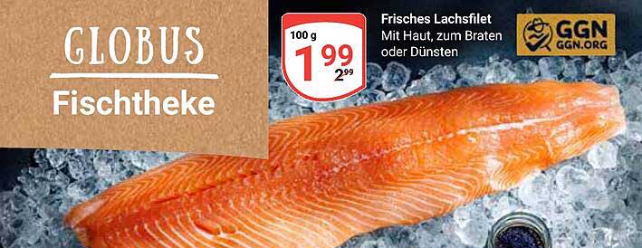 Frisches Lachsfilet mit Haut zum Braten oder Dünsten