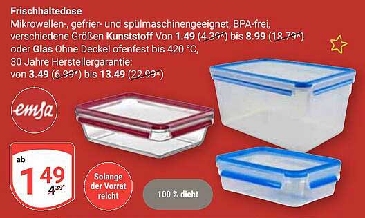 Frischhaltedose von Emsa - Mikrowellen- und Spülmaschinen geeignet