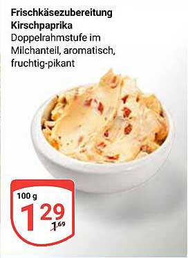 Frischkäsezubereitung Kirschpaprika