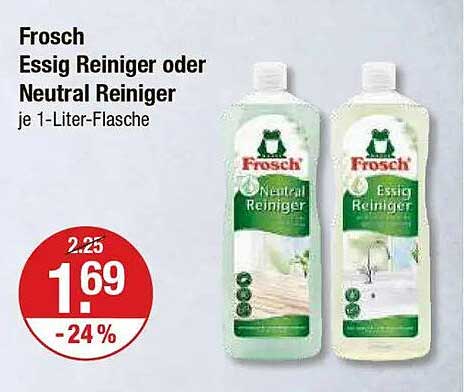 Frosch Essig Reiniger oder Neutral Reiniger je 1-Liter-Flasche