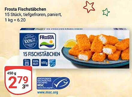 Frosta Fischstäbchen - 15 Stück, tiefgefroren, paniert